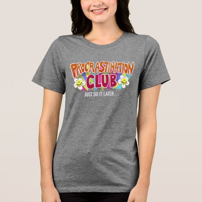 Clube Divertido de Procrastinação Retro Arco-íris (Frente)