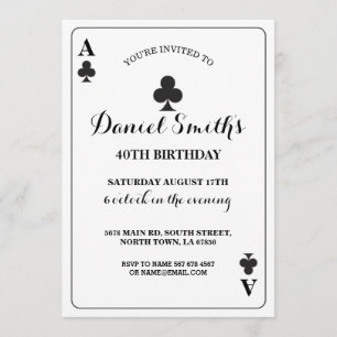 Clube Jogando Cartão Ace Vegas Convite