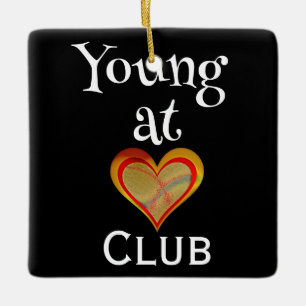 Clube Jovem de Coração Ornamento de Cerâmica