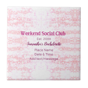 Clube social de fim de semana rosa brilho despedid