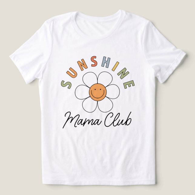 Clube Sunshine Mama Presente Retro Groovy do Dia d (Design frontal)