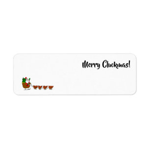 Cluckmas alegre! Etiqueta de Papai Noel e de