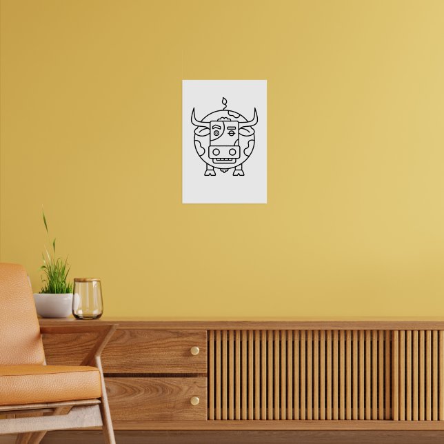 Clueless Bull Minimalist Poster (Sala de Estar 2)