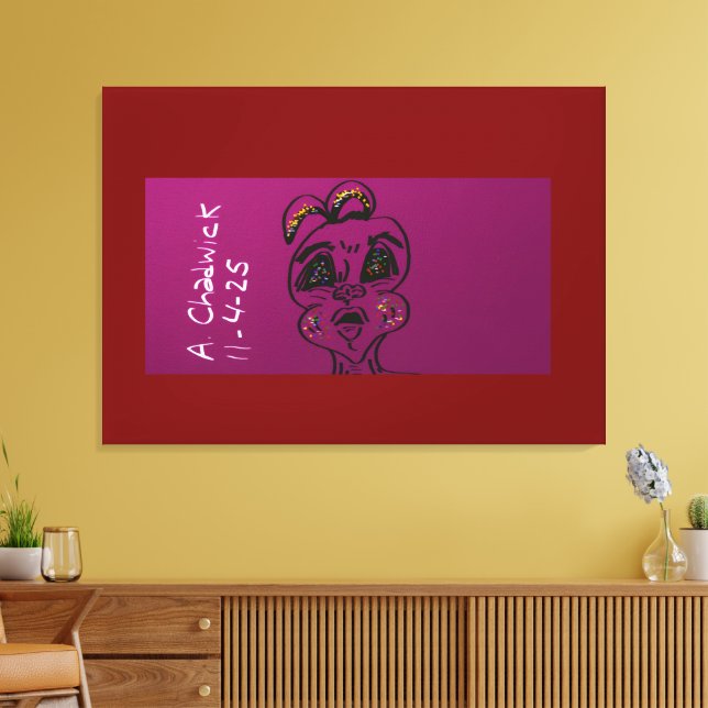 Clueless Bunny Stretched Canvas (Insitu(Sala de estar))