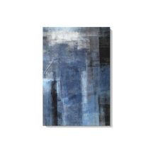'Clumsy' Blue and Cinza Abstrato Art Canvas Print