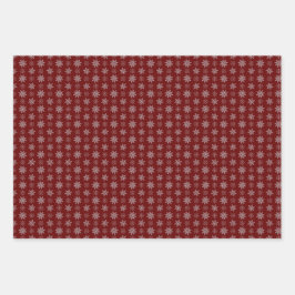 Cluster com Flocos de Neve em Vermelho Profundo