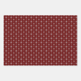 Cluster com flocos de neve em vermelho profundo, v