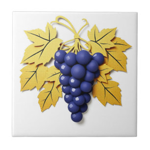 Cluster de Estilo de Corte de Papel com Uvas Elega