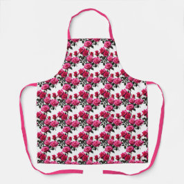 Clustered Red And Pink Roses On A Stark White