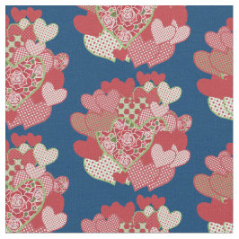 Clusters de Corações e Tecido Personalizado do Ros