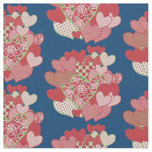 Clusters de Corações e Tecido Personalizado do Ros