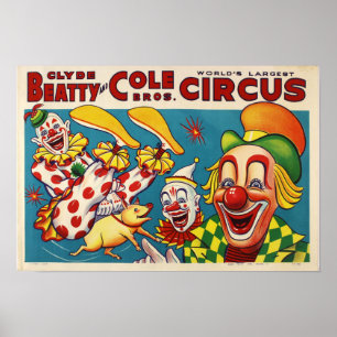 Clyde Beatty & Cole Bros Circus Poster
