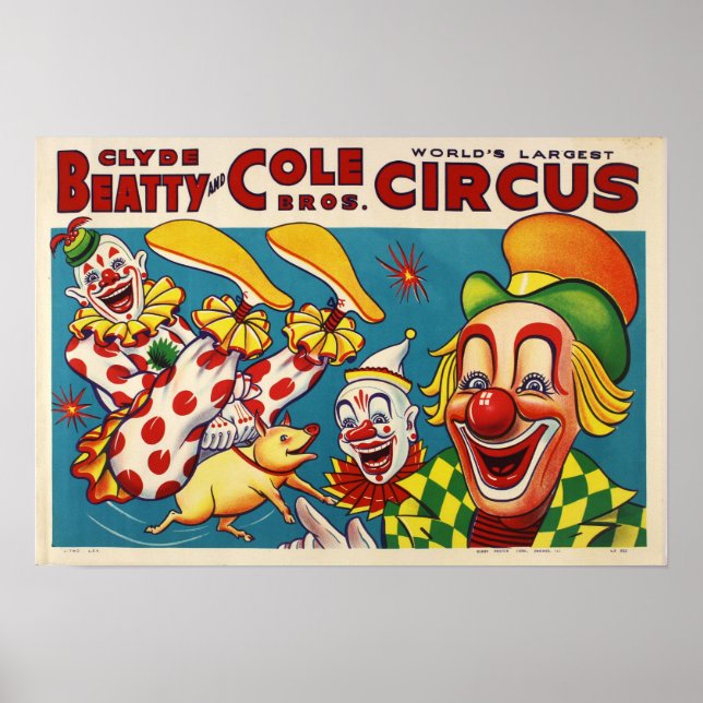 Clyde Beatty & Cole Bros Circus Poster (Frente)