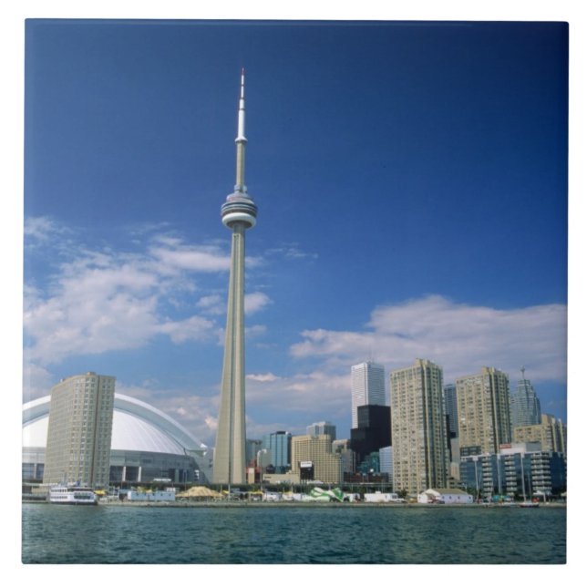CN Tower e Skydome em Toronto, Ontário, (Frente)