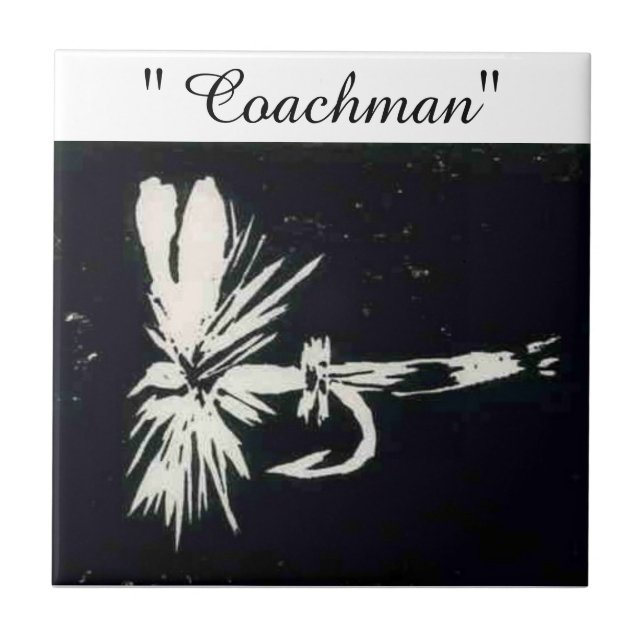 "Coachman" branco sobre azulejo de mosca negra (Frente)