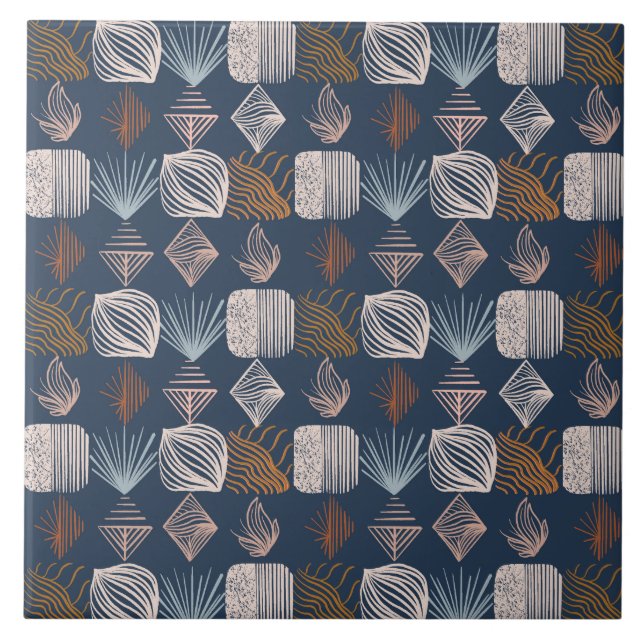 Coágulo Tribal de Caribe Negrito: Azul Marinho, Bo (Frente)