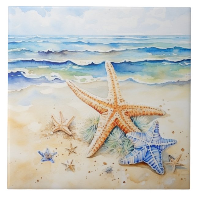 Coastal Beach Starfish Watercolor (Frente)
