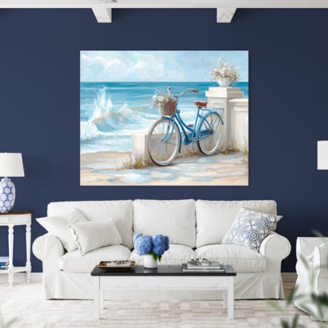 Coastal Bicycle Seaside Wall Art Print | Poster (Coastal Bicycle Seaside Wall Art Print | Poster by TinkPrints.)