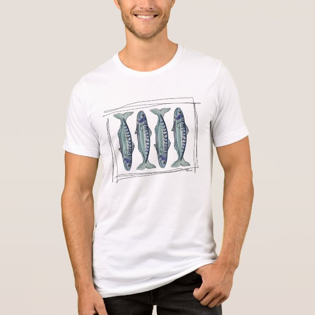 Coastal Blue Mackerel Seamless Ocean Fish Pattern (Frente)