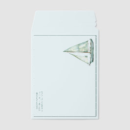 Coastal Blue Watercolor Sailboat Personalized