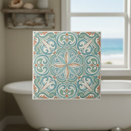Coastal Mediterranean Pattern Pat#8 Teal ID1195