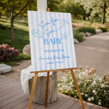 Coastal Stripes Boy Sea You Baby Shower Welcome