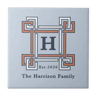Coastal Terracotta Sky Blue Family Name