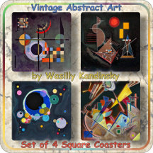 COASTER SET (4) - W. Kandinsky's Dark Backgrounds