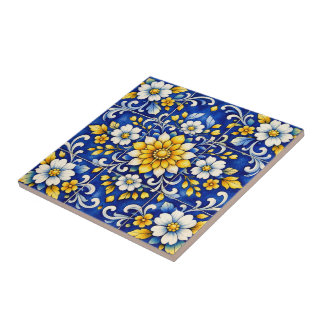 Cobalt Bloom Fiesta Tile