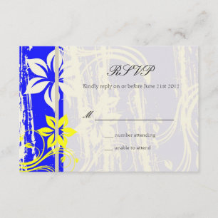 Cobalt Blue e Yellow Swirl Weding RSVP
