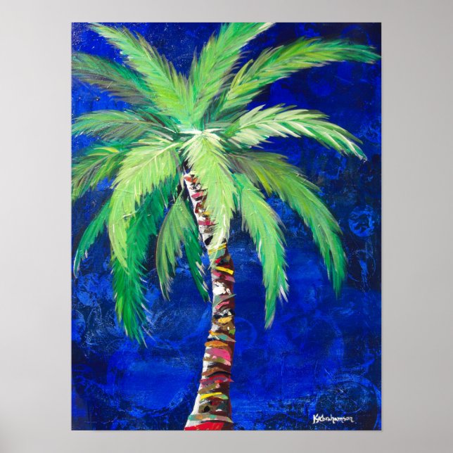 Cobalt Blue Palm Tree poster (Frente)