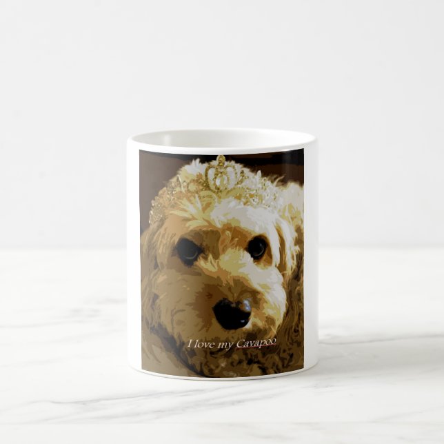 CobaltMoonDesign eu amo minha caneca de Cavapoo (Centro)