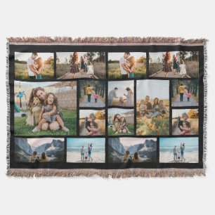 Cobertor 16 Colagem de Fotos Personalizada Fleece Blanket