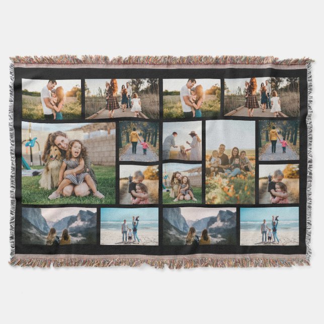 Cobertor 16 Colagem de Fotos Personalizada Fleece Blanket (Frente)