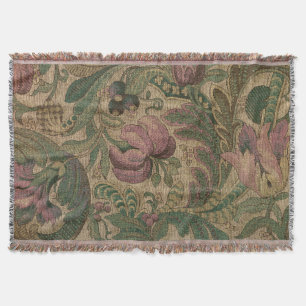 Cobertor 1918 Vintage Rich Floral Tapeçaria Brocade Damask