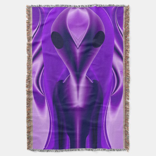 Cobertor 3D Sonhos Roxos Arco-Íris, Alienígena (Frente Vertical)