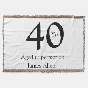 Cobertor 40 anos envelhecido à perfeição aniversário nome s