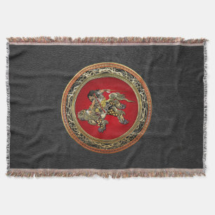 Cobertor [410] Hokusai - Shoki Riding Shishi Lion