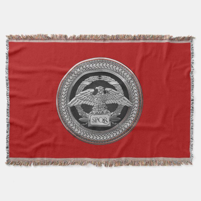 Cobertor [500] Águia Imperial de Prata sobre Medalhão (Frente)