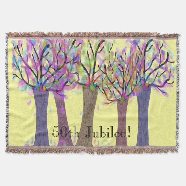 Cobertor 50th Jubileu dourado cobertura tecida (Frente)