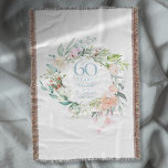 Cobertor 60º Aniversário do Casamento de Diamante Floral Ga<br><div class="desc">Apresentando uma delicada granja floral de aquarela,  esta botânica chica,  de 60º aniversário de casamento keephosaket pode ser personalizada com sua informação especial de aniversário na elegante tipografia azul de diamante. Projetado por Thisnotme©</div>