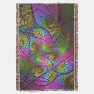 Cobertor A Arte Fractal Abstrata Trippy Luminosa Colorida