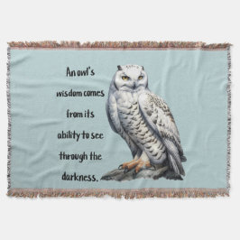 Cobertor A beautiful white wise Owl