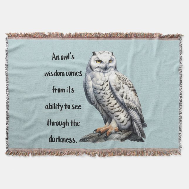 Cobertor A beautiful white wise Owl (Frente)