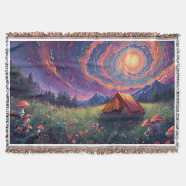 Cobertor A camping scene throw blanket  (Frente)