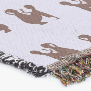 Cobertor A mãe castanha e a silhueta infantil