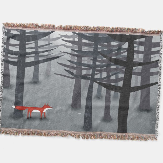 Cobertor A Raposa e a Floresta (The fox and the forest throw blanket)