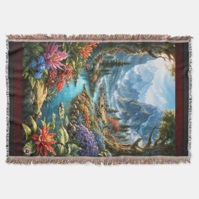 Cobertor A Terra Encantadora da Arte de Kalakoff AI, de Xze (Frente)