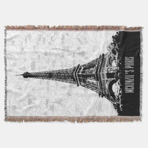Cobertor A torre Eiffel de Paris adiciona seu nome