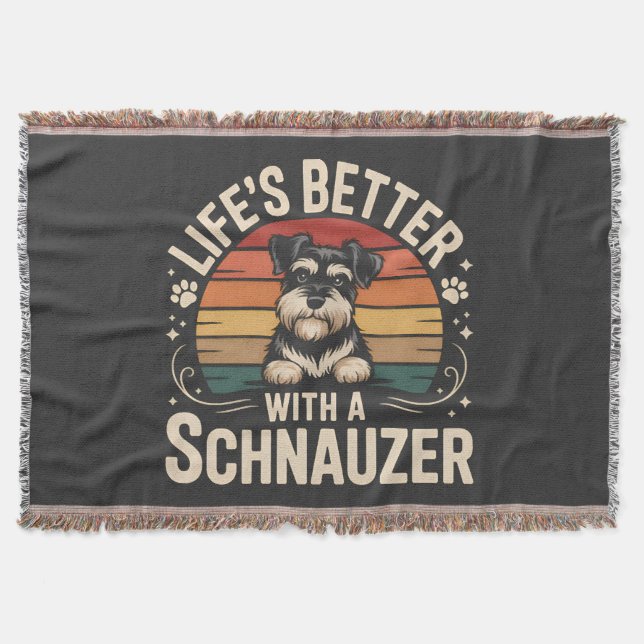 Cobertor A Vida é Melhor Com Um Schnauzer (Frente)